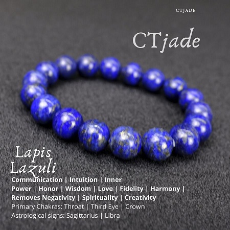 2003215 Trang Sức Phong Thủy Hộ Mệnh Bình An CTjade - Vòng Tay Đá Lapis Lazuli Thiên Nhiên